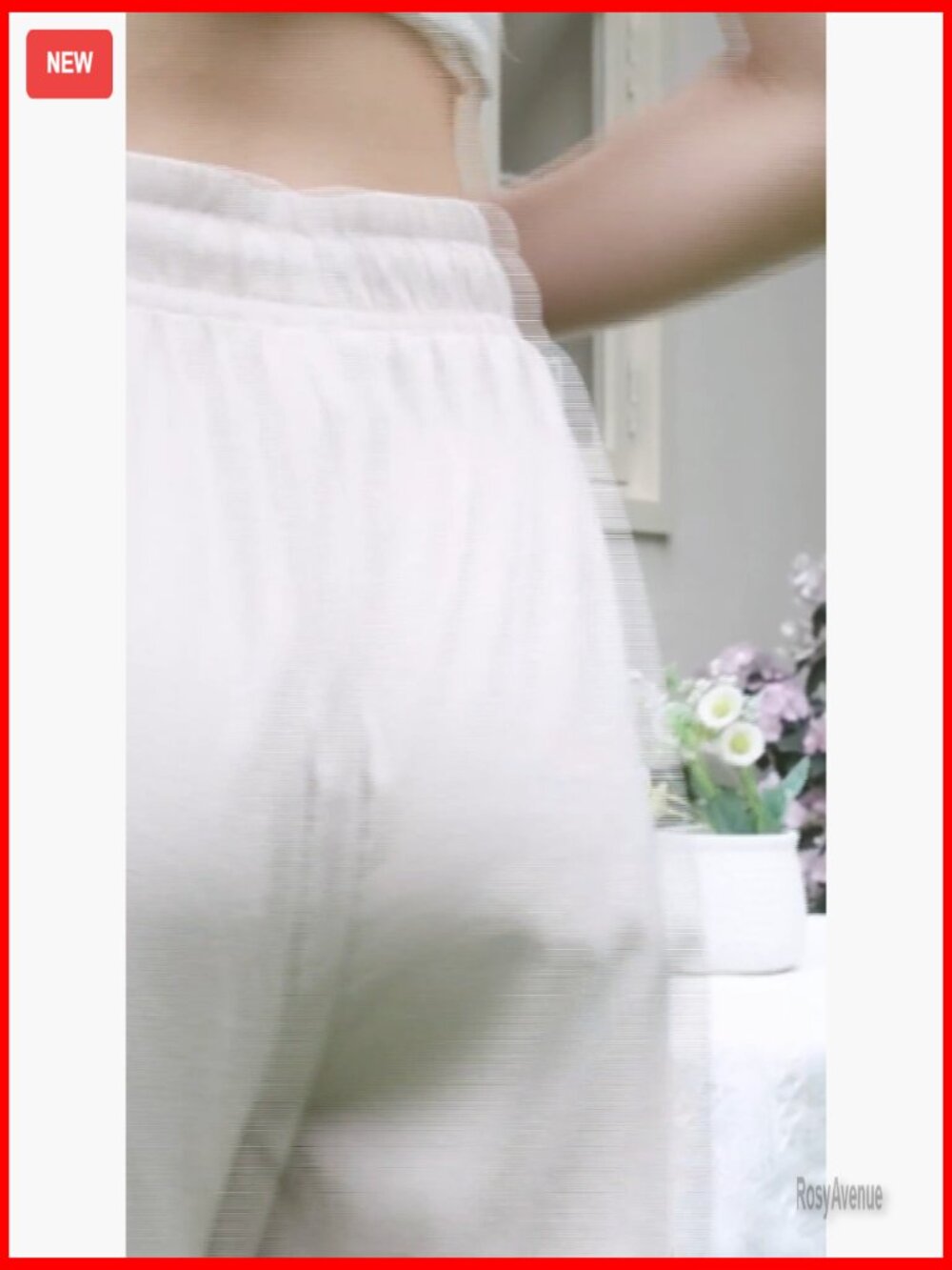 Palazzo Pants Casual Drawstring Flowy Wide Leg Summer Beach Linen Trousers with - Picture 6 of 7